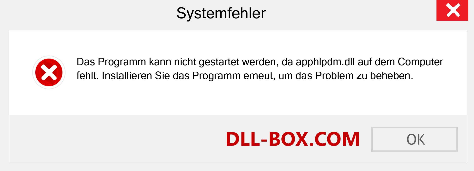 apphlpdm.dll-Datei fehlt?. Download für Windows 7, 8, 10 - Fix apphlpdm dll Missing Error unter Windows, Fotos, Bildern