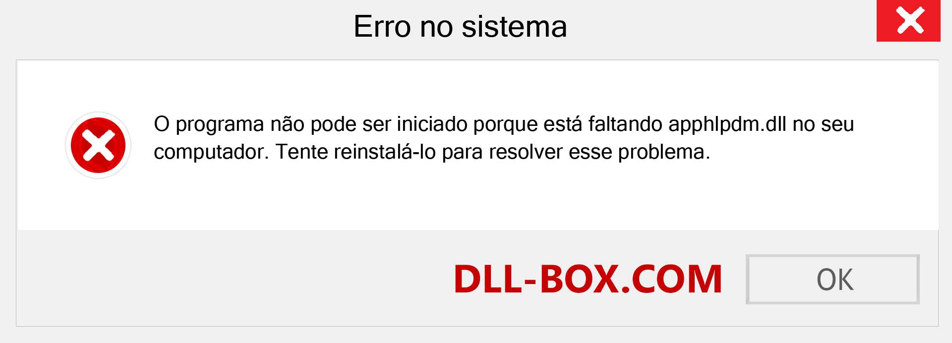 Arquivo apphlpdm.dll ausente ?. Download para Windows 7, 8, 10 - Correção de erro ausente apphlpdm dll no Windows, fotos, imagens